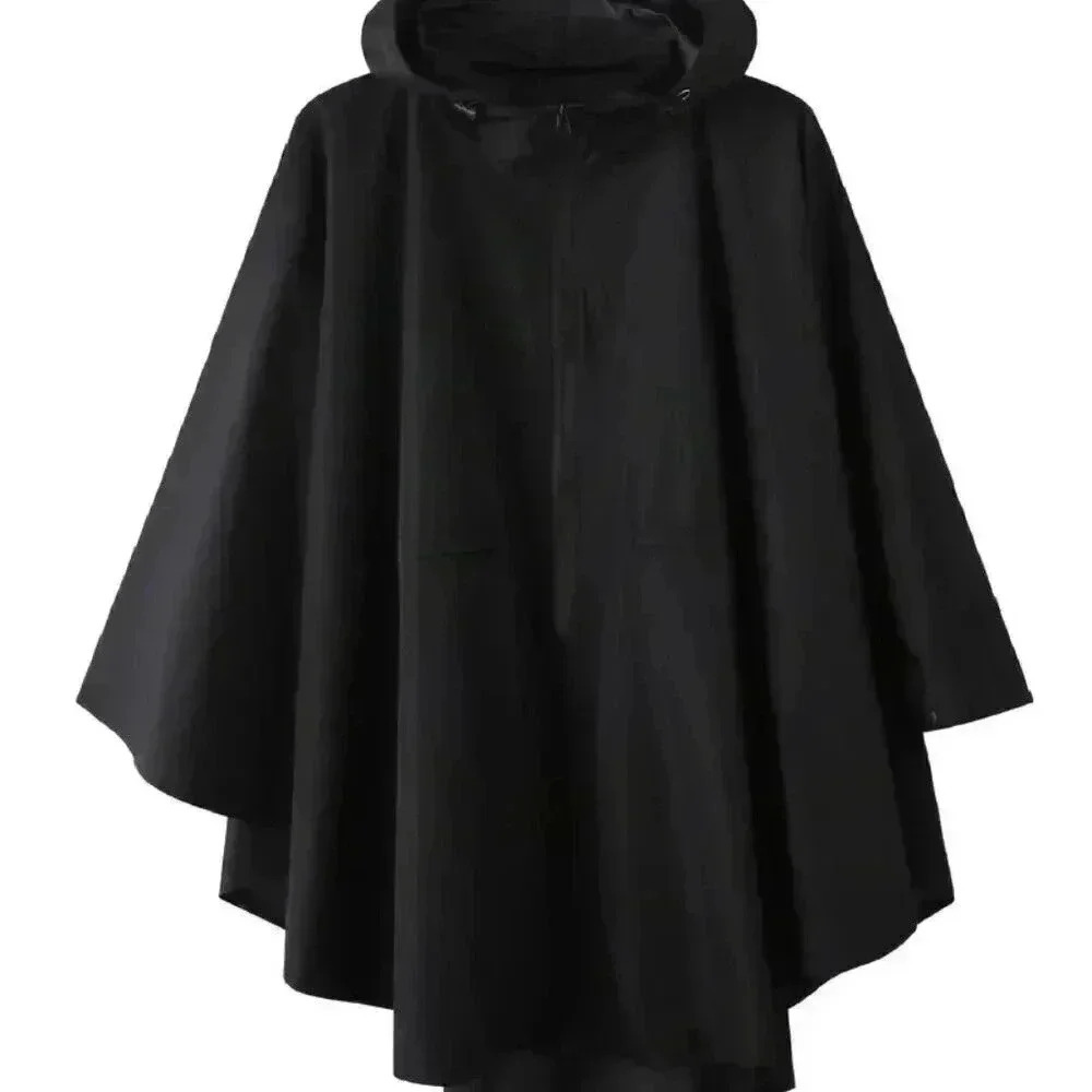 RAIN HOODED ZIP FRONT BATWING JACKET